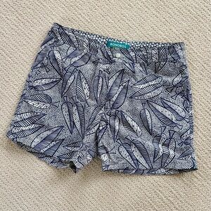 Men’s Medium Size 32 Bonobos Navy and White Leaf-Print Swim Trunks